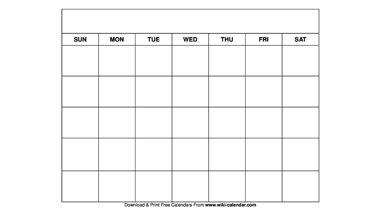 Printable Blank Calendar Templates - Wiki Calendar For Blank Calender Template