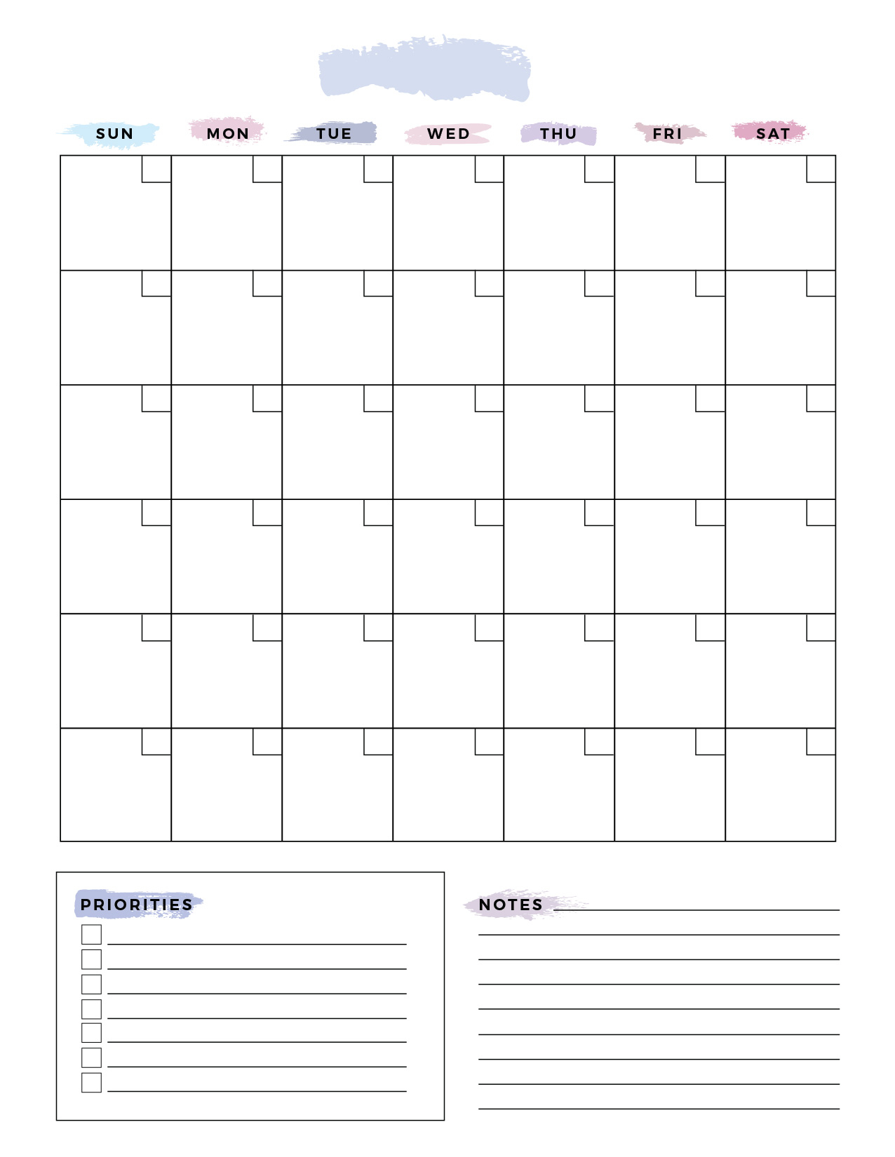 Printable Blank Calendar Templates – World Of Printables Inside Blank Activity Calendar Template