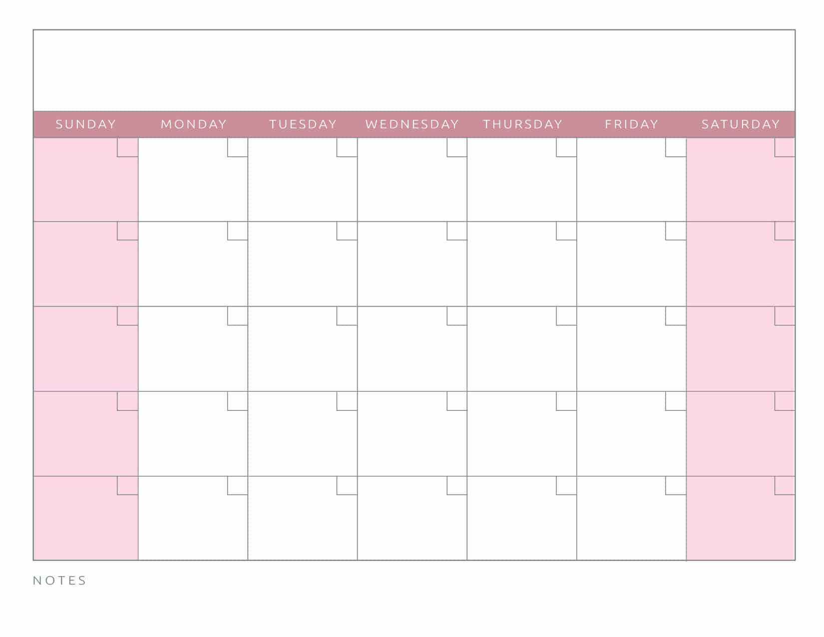 Printable Blank Calendar Templates – World Of Printables Within Blank Activity Calendar Template