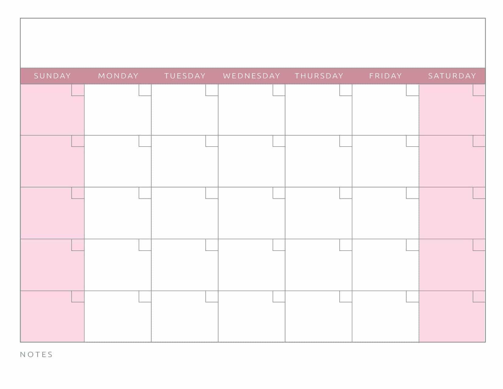 Printable Blank Calendar Templates - World of Printables Within Blank Activity Calendar Template