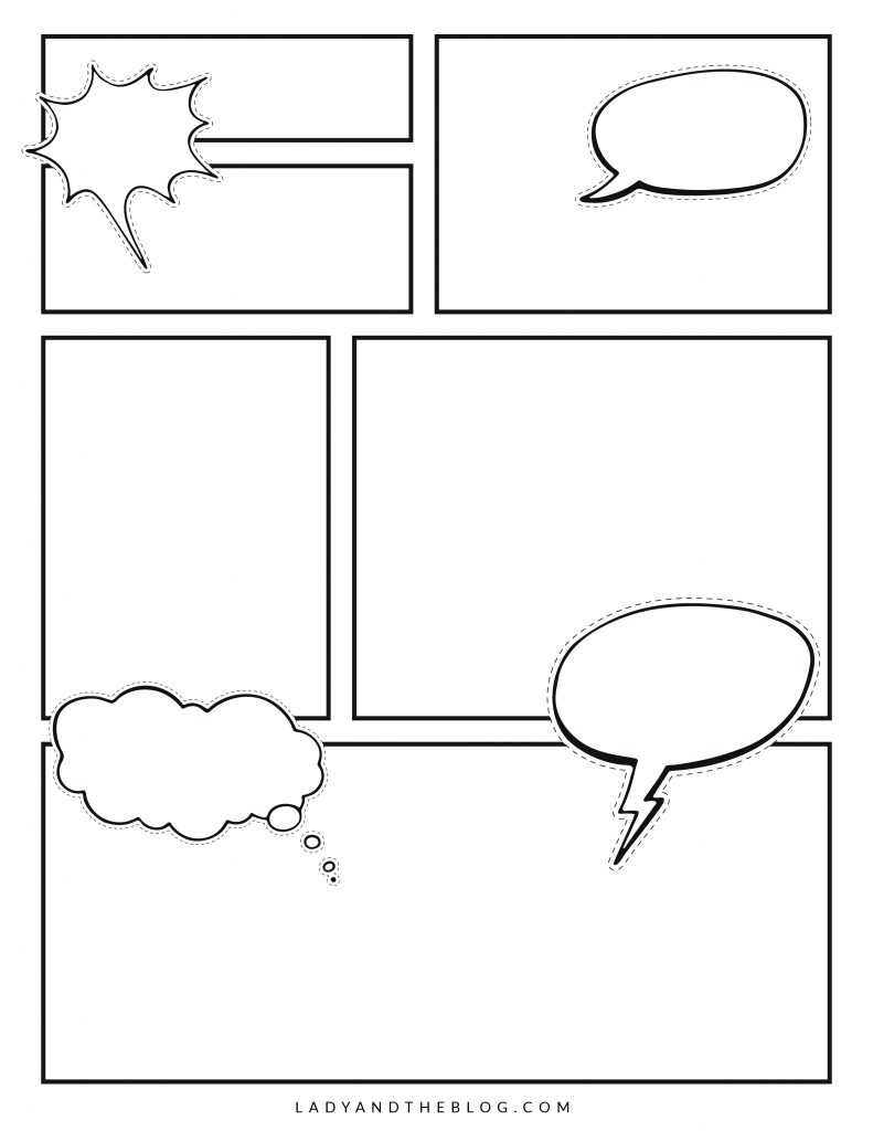 Printable Blank Comic Book Template - Make Your Own Comic Books Pertaining To Printable Blank Comic Strip Template For Kids