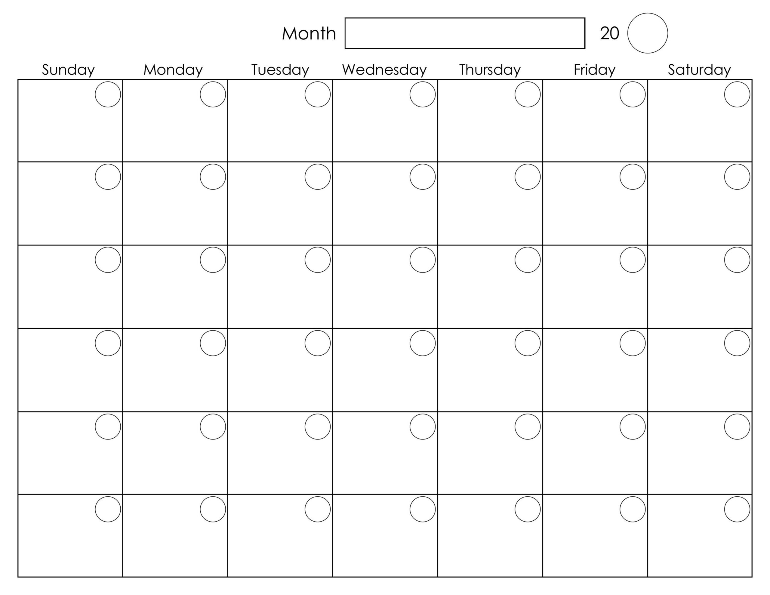 Printable Blank Monthly Calendar  Activity Shelter Pertaining To Blank Activity Calendar Template