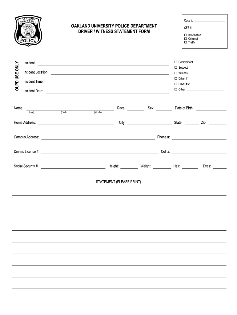 printable blank police report forms: Fill out & sign online  DocHub