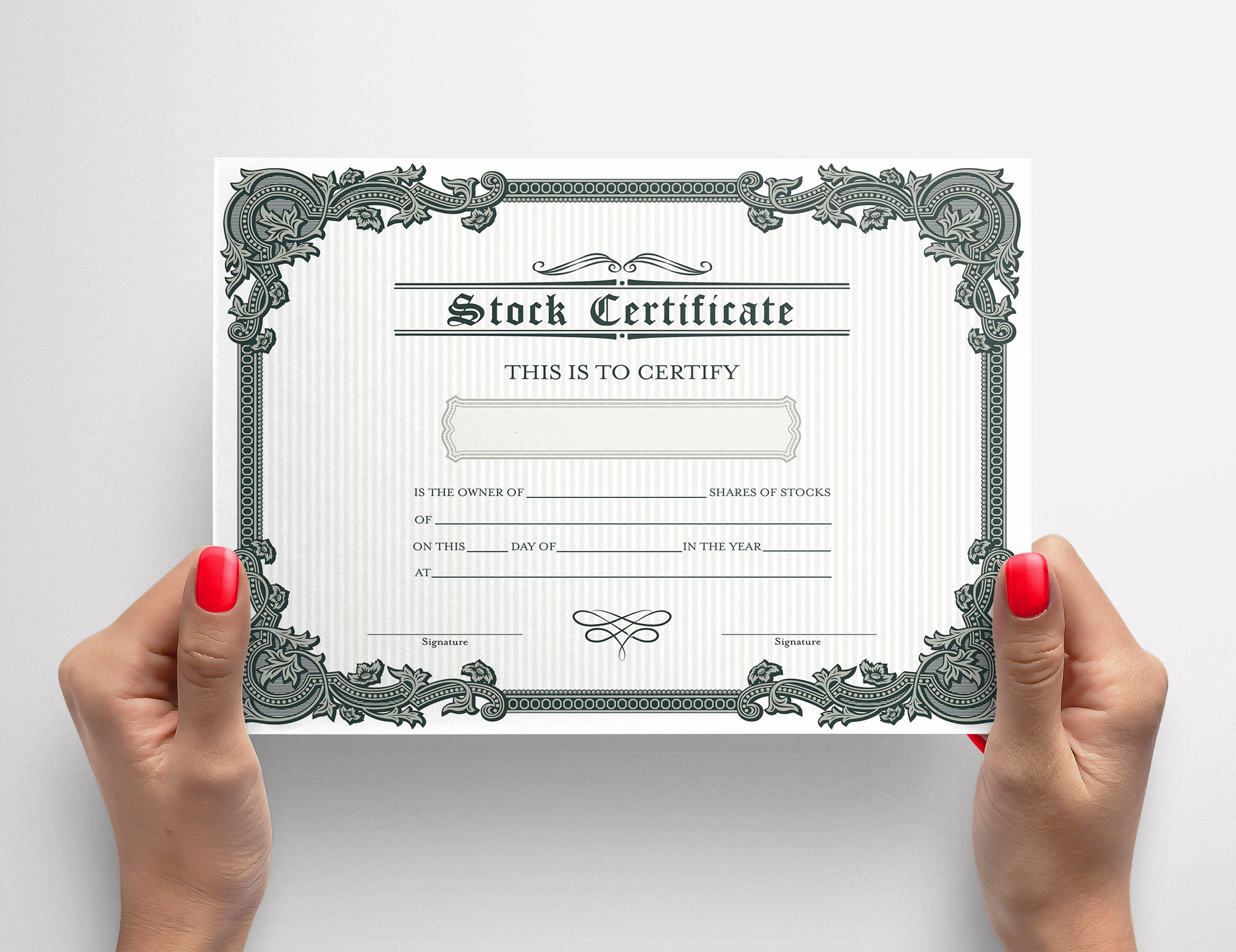 PRINTABLE Blank Stock Certificate Template DIY Certificate Of  Regarding Corporate Share Certificate Template