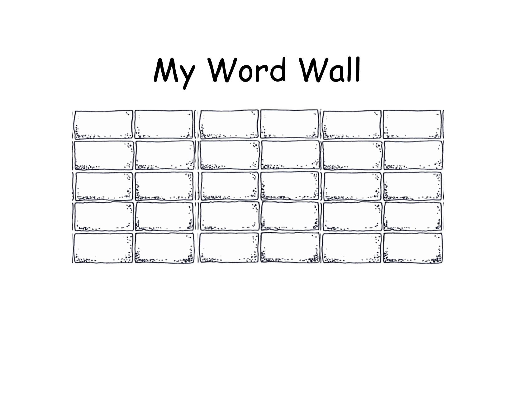 Printable Blank Word Wall Templates Inside Blank Word Wall Template Free