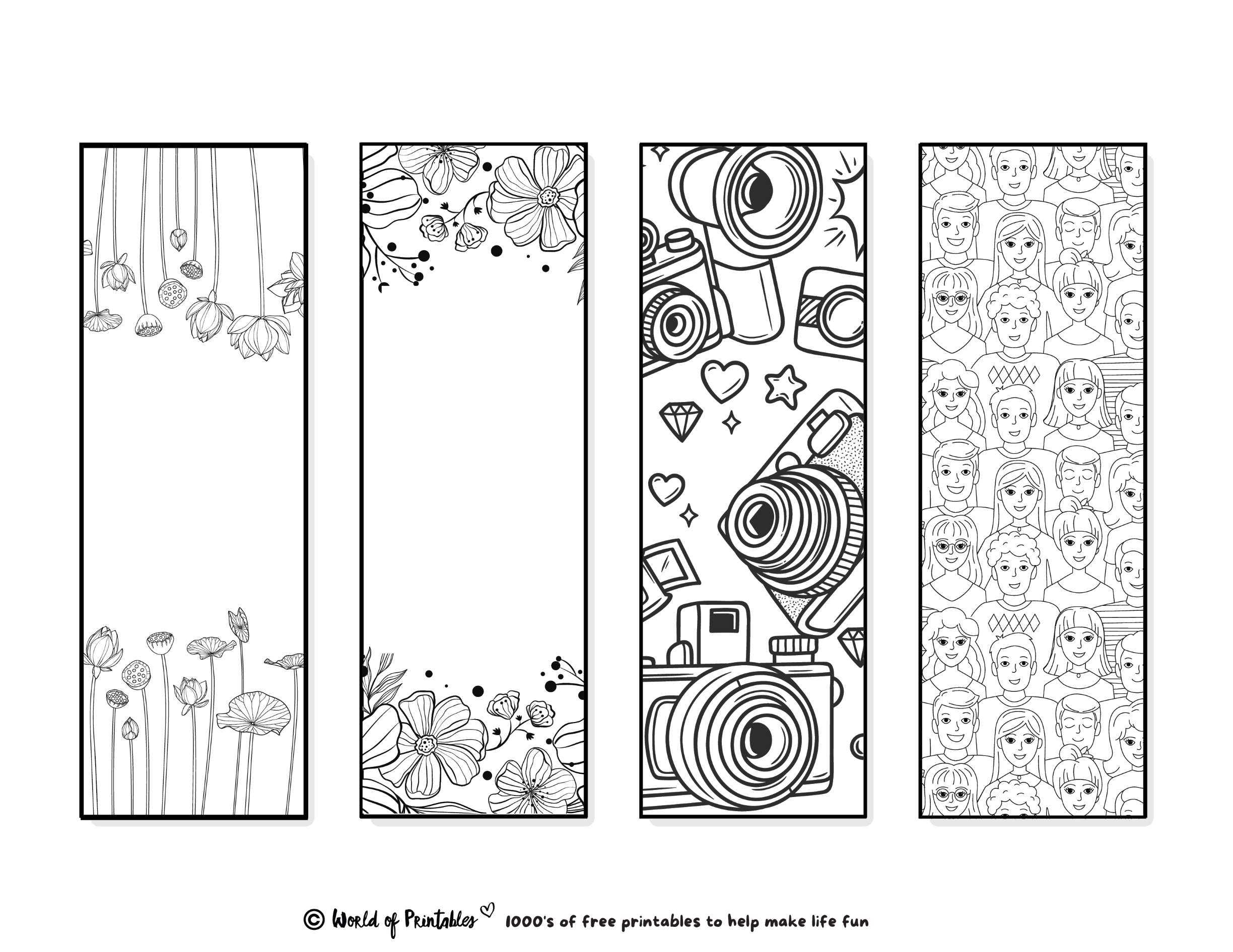 Printable Bookmarks To Color  10 For Adults & Kids – World Of  Regarding Free Blank Bookmark Templates To Print