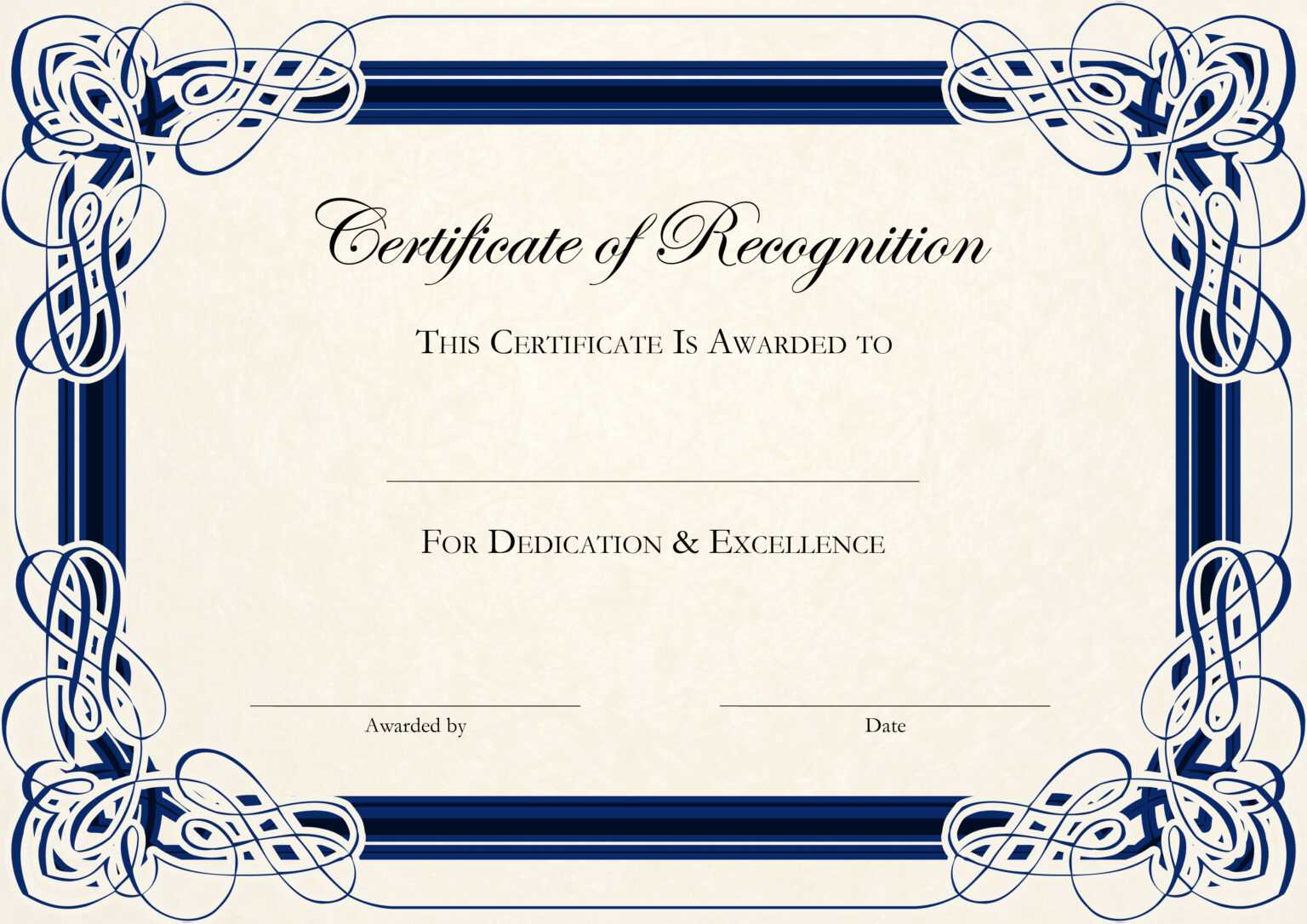 Image 6 for Blank Award Certificate Templates Word