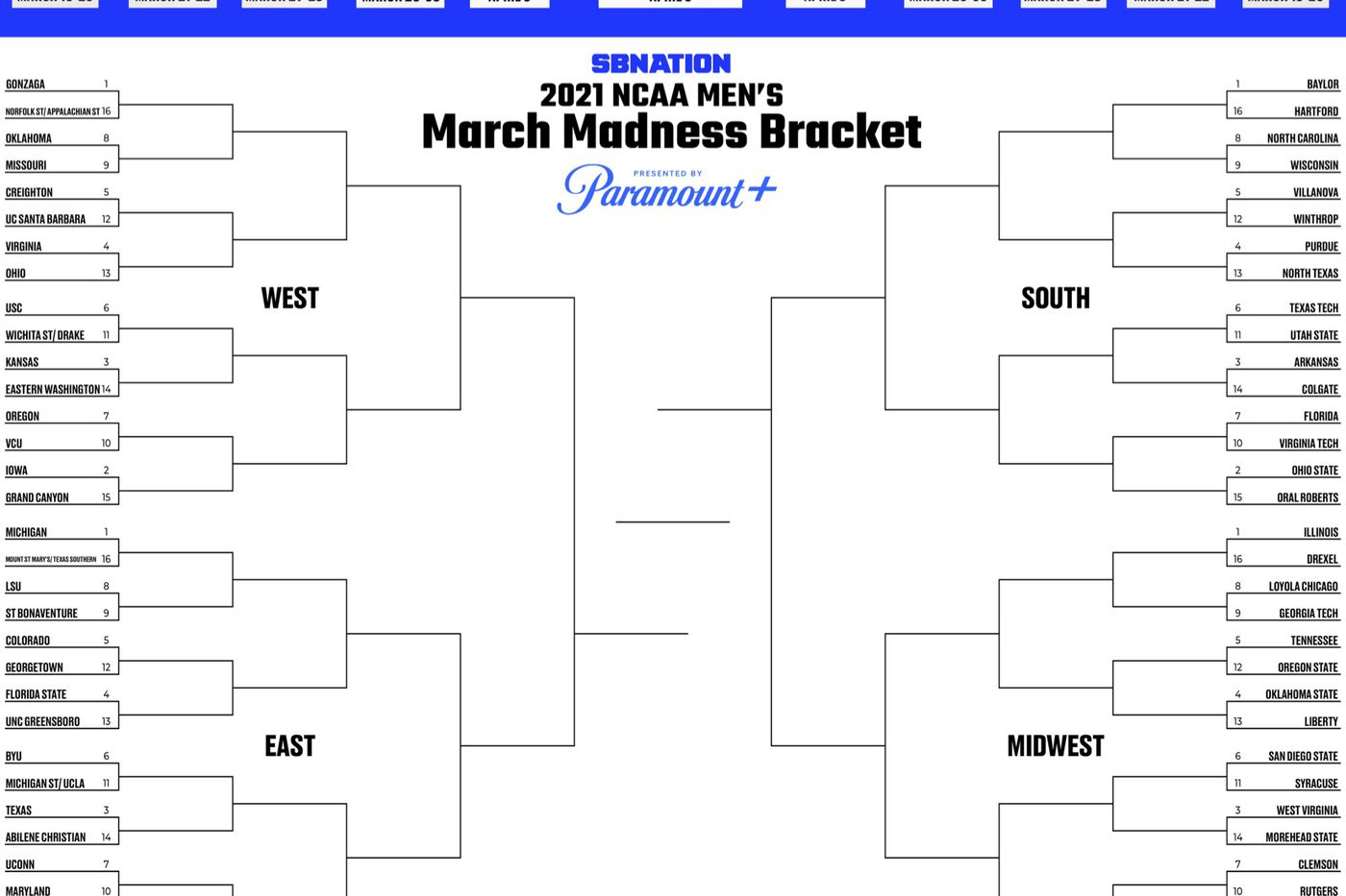 Printable Bracket 10: Fill Out Your Men’s March Madness Picks  Pertaining To Blank Ncaa Bracket Template