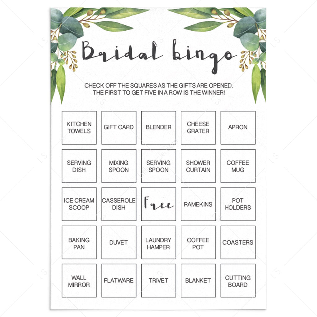 Printable Bridal Shower Bingo Cards Botanical Regarding Blank Bridal Shower Bingo Template