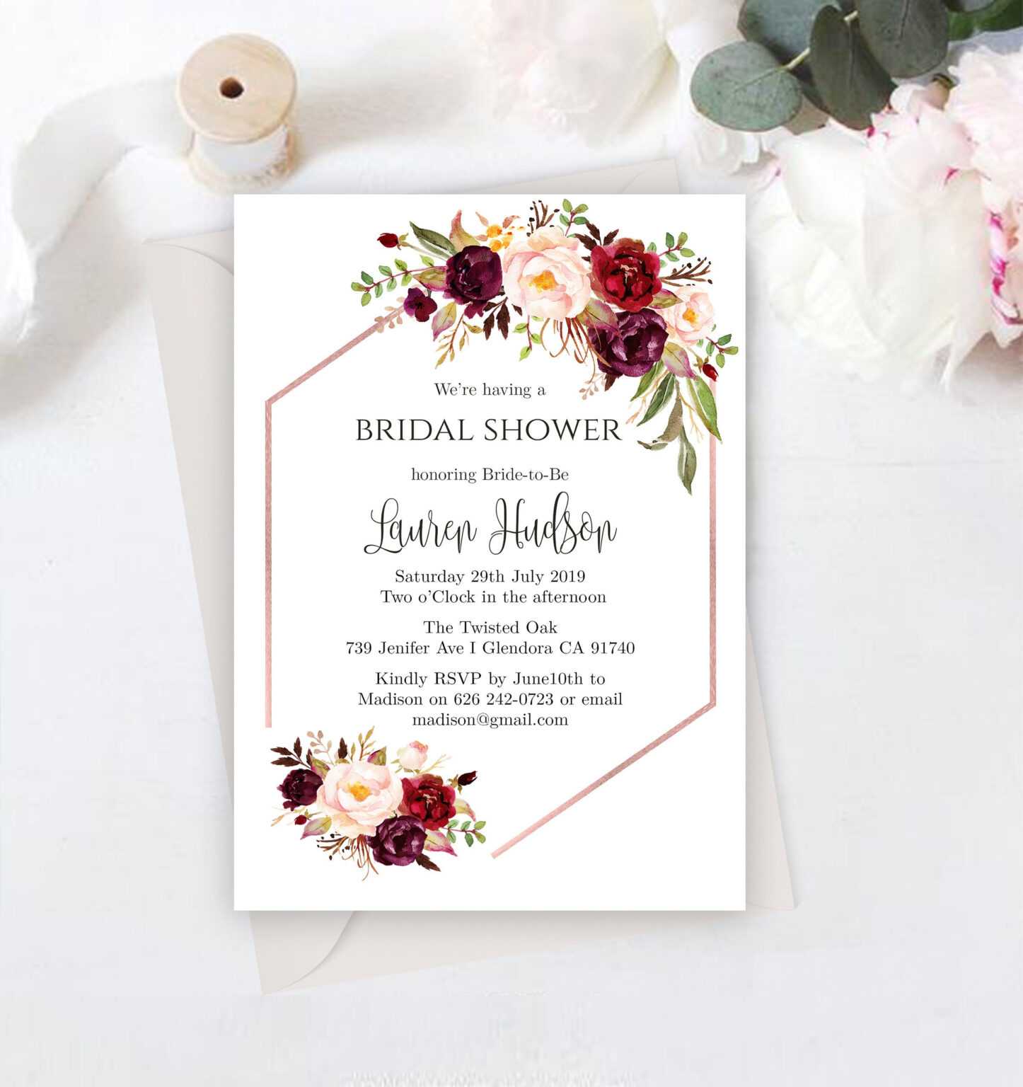 Printable Bridal Shower Invitation Template Wedding Bridal Etsy With