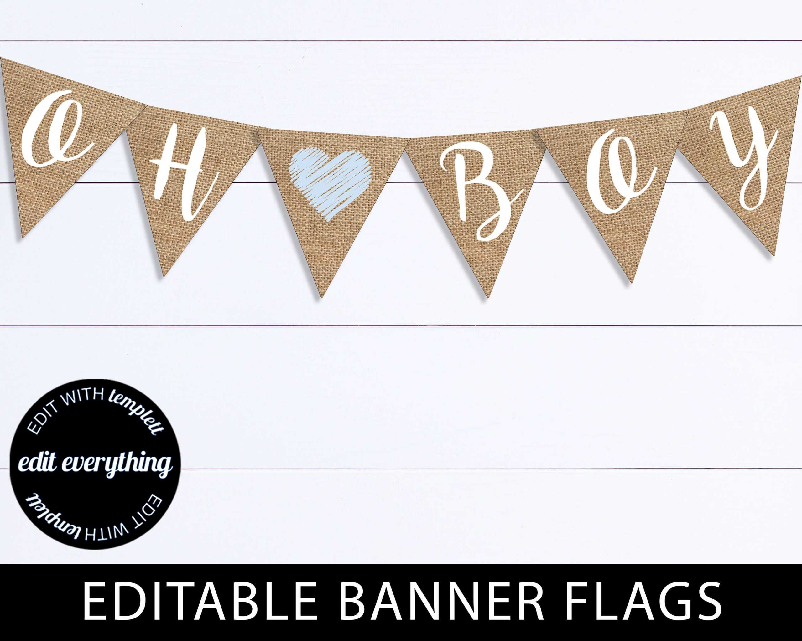 Printable Burlap Oh Boy Baby Shower Banner Template Boy Baby – Etsy