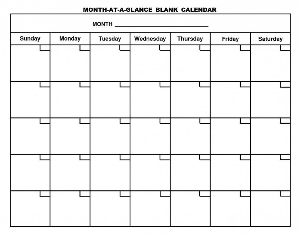 Printable Calendar Pages Monthly  Activity Shelter Pertaining To Month At A Glance Blank Calendar Template