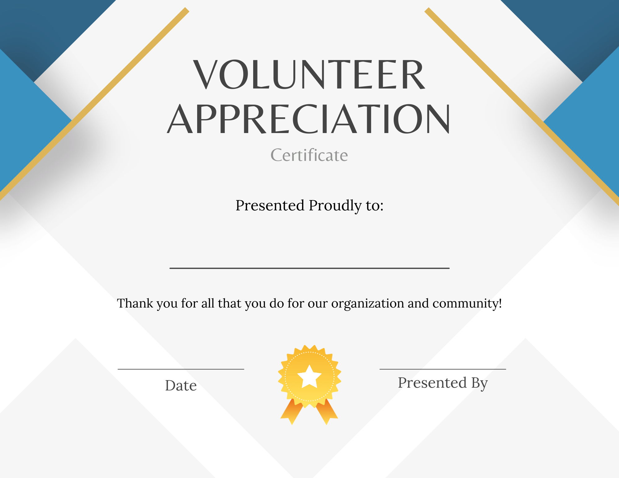 Printable Certificates For Volunteer Appreciation  SignUp