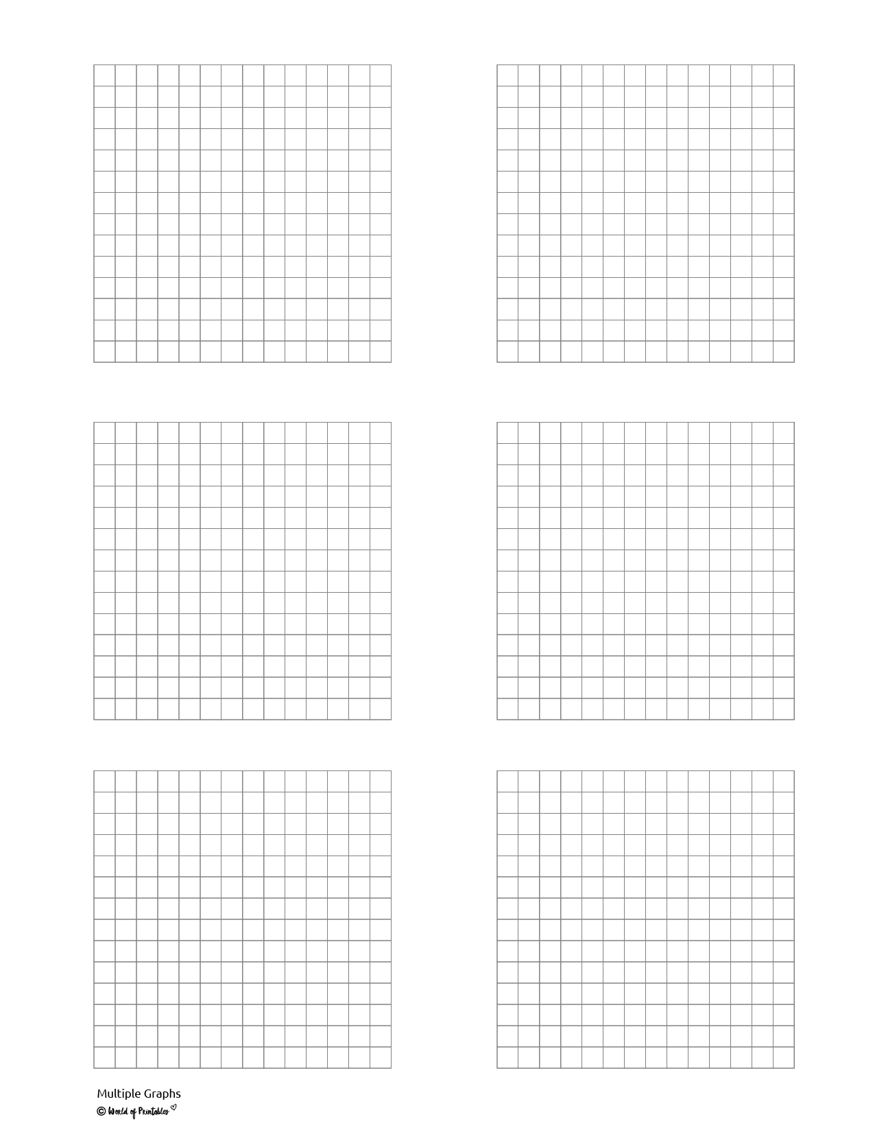 Printable Graph Paper  10 Styles of Paper Templates - World of  Inside Blank Picture Graph Template