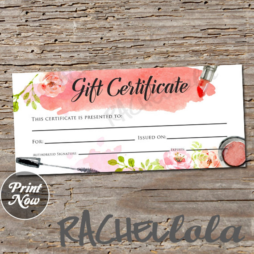 Printable Makeup Gift Certificate Fillable template Mary kay - Etsy