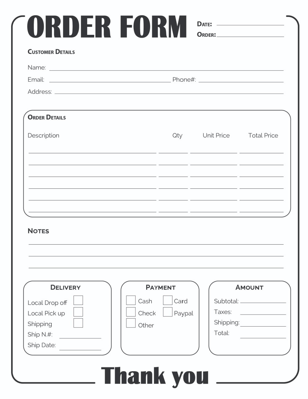 Printable Order Form Template (10 Options) - Freebie Finding Mom Within Blank T Shirt Order Form Template