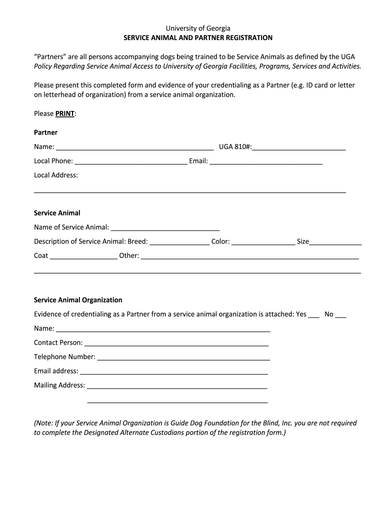 printable service dog forms: Fill out & sign online  DocHub Pertaining To Service Dog Certificate Template