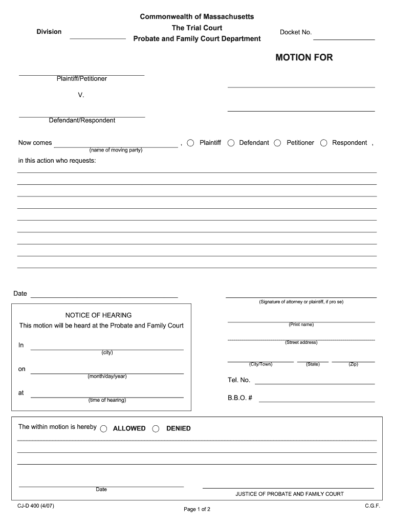printable standard court motion forms: Fill out & sign online  DocHub Throughout Blank Legal Document Template