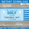 Printable Surprise Golf Tournament Tickets Gift Voucher Template Pertaining To Golf Gift Certificate Template