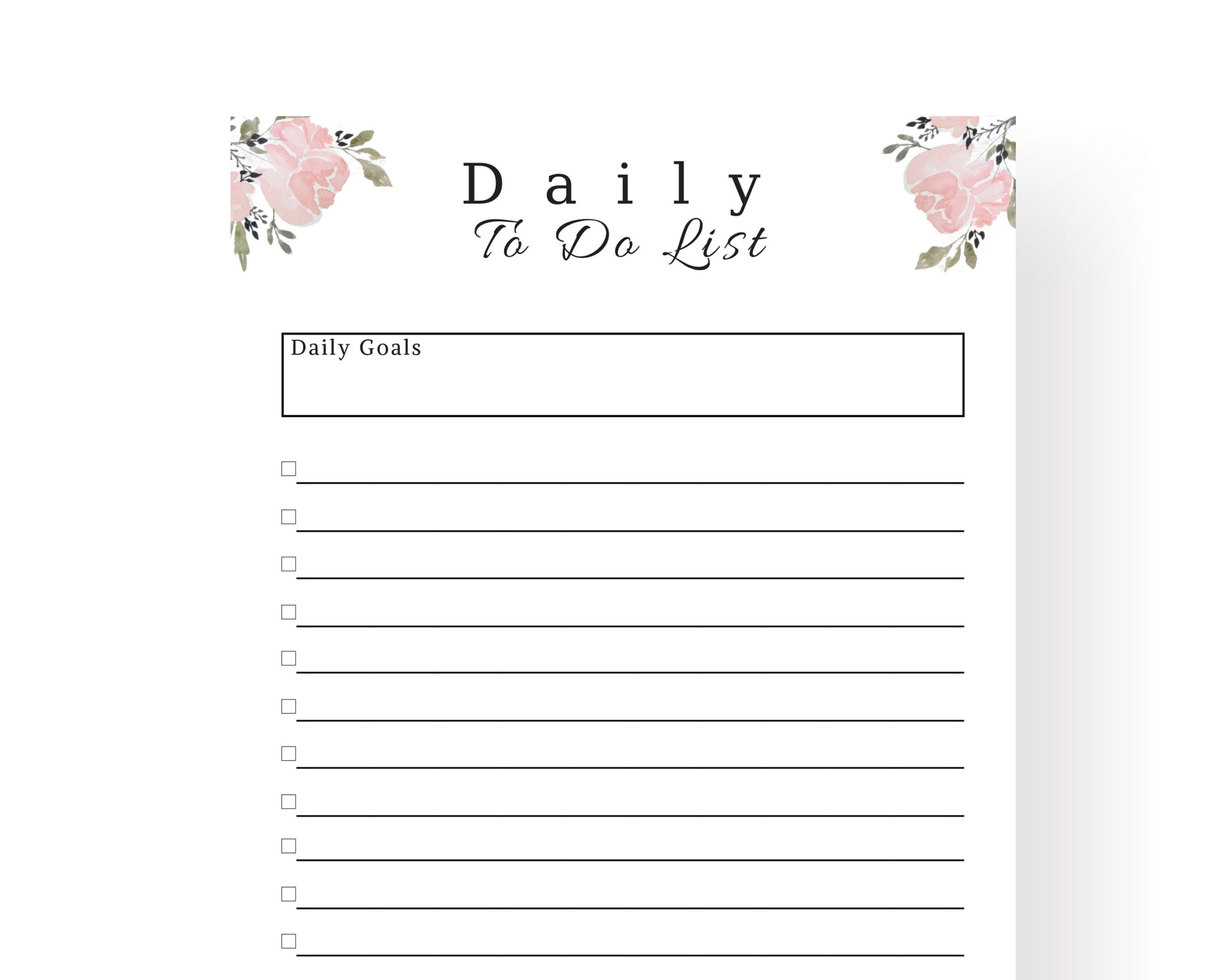Printable To Do List Floral To Do List Editable To Do List – Etsy