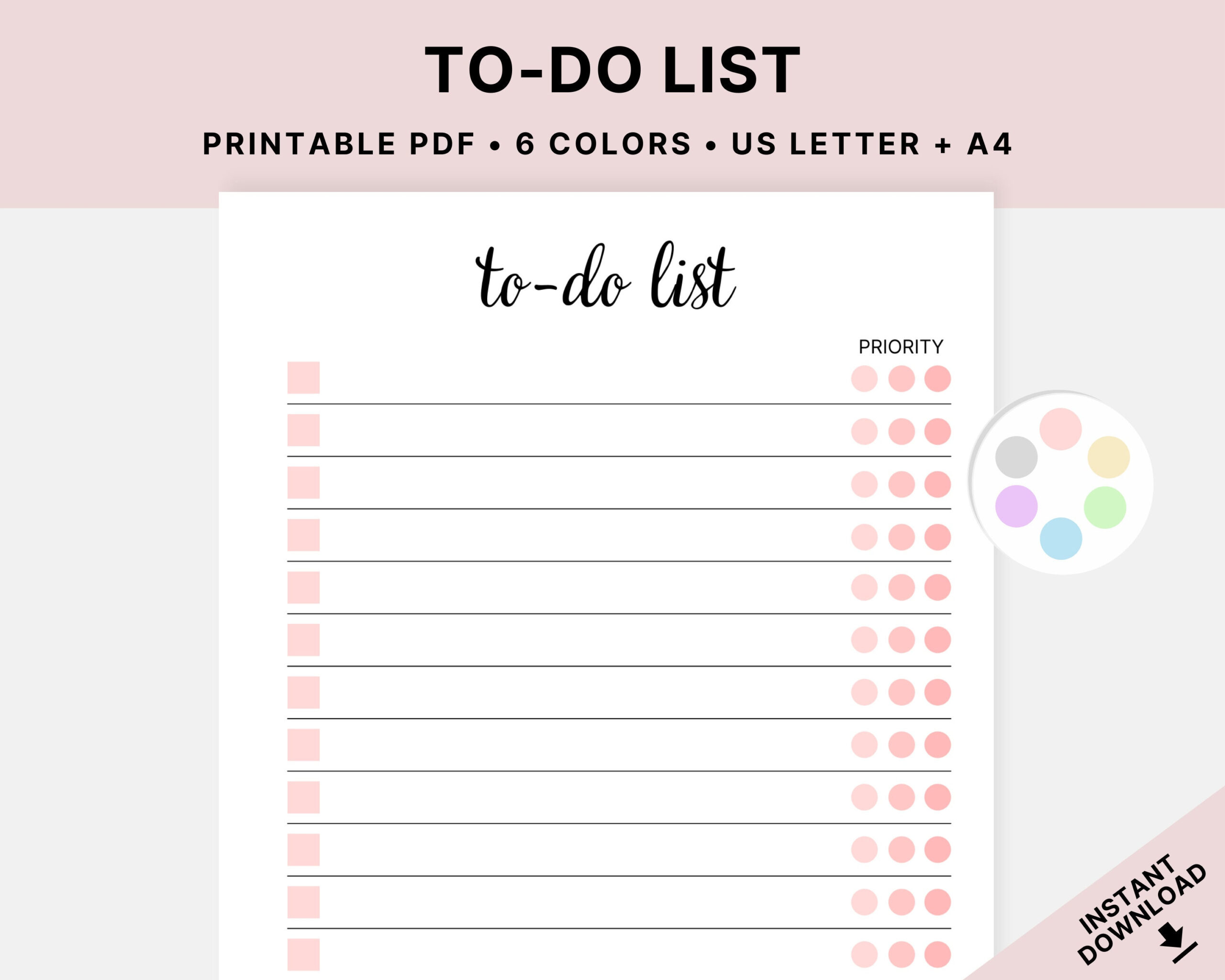 Printable To Do List To Do Checklist To Do List Template - Etsy