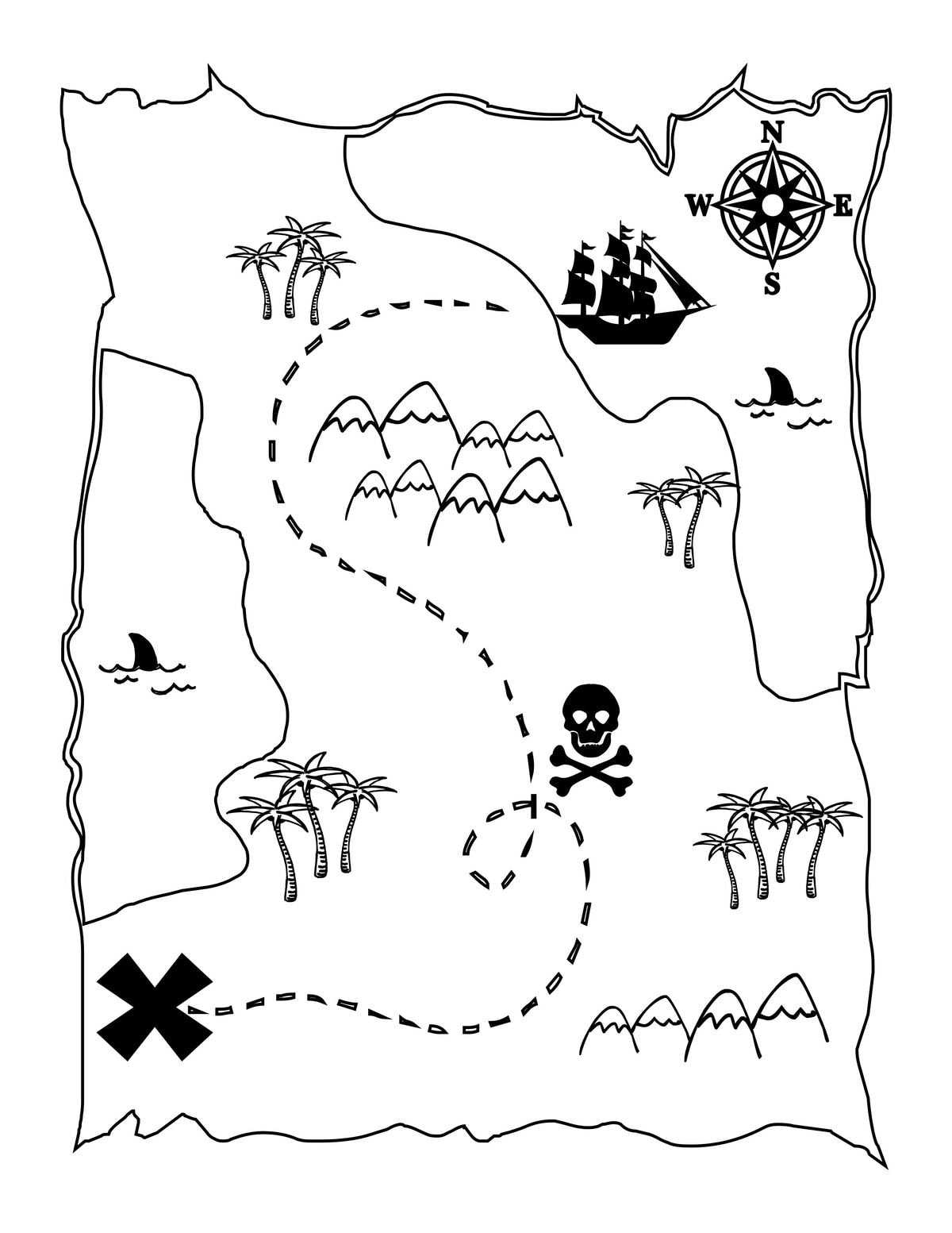 Printable Treasure Map Kids Activity – Let’s DIY It All – With  In Blank Pirate Map Template