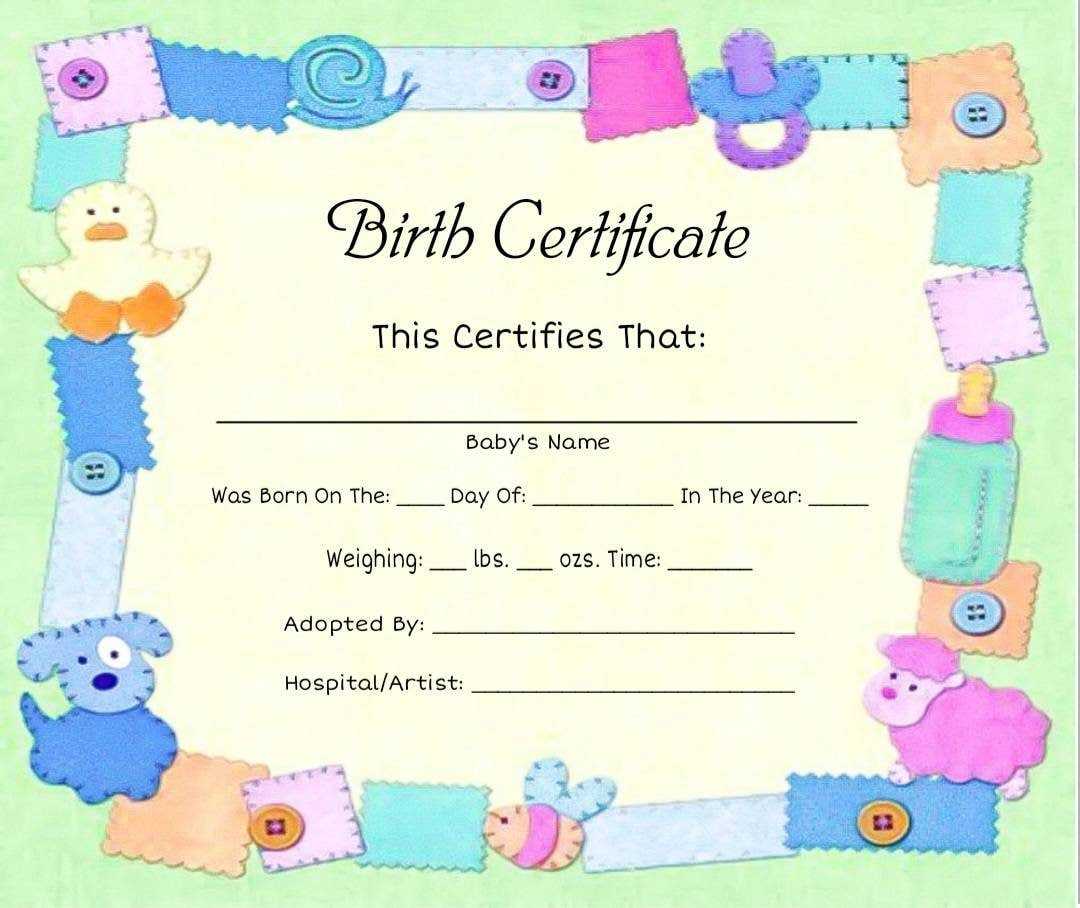 Printed Reborn/Silicone Baby Birth Certificate - Blank or Typed - Physical  Copy - NOT A Digital Download! Throughout Baby Doll Birth Certificate Template