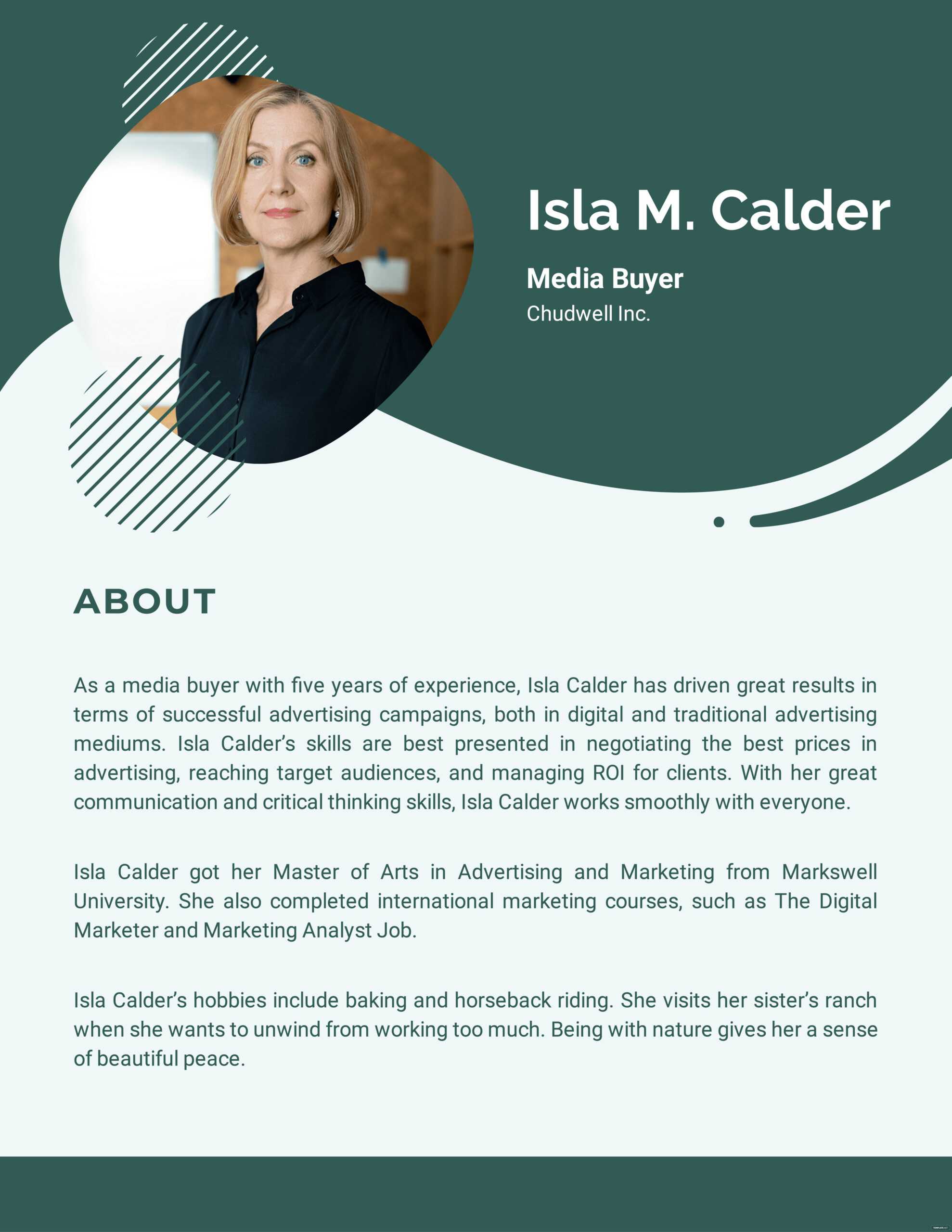 Professional Bio Templates – Design, Free, Download  Template