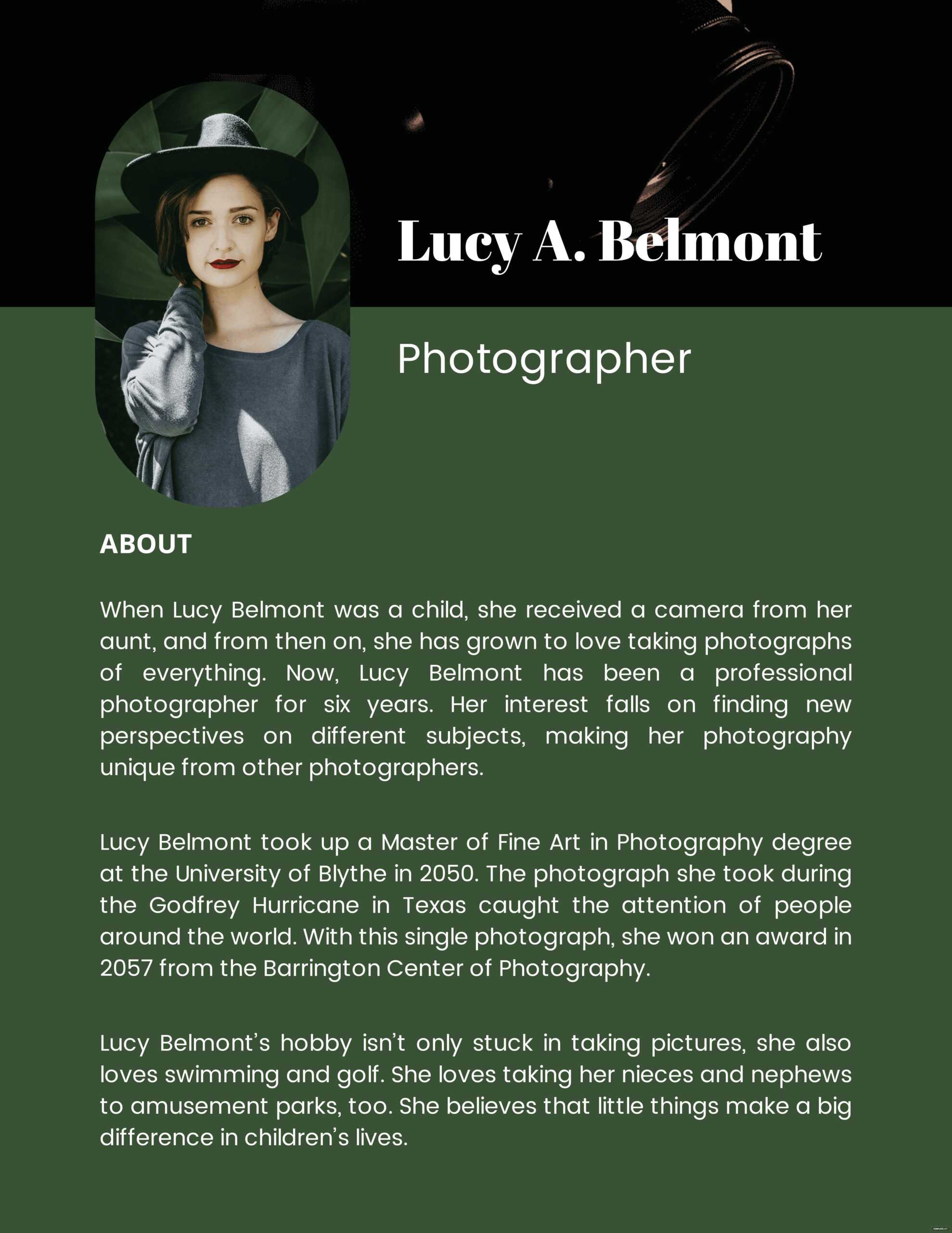 Professional Bio Templates – Design, Free, Download  Template