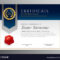 Professional Blue Certificate Template Design Vector Image In Professional Award Certificate Template
