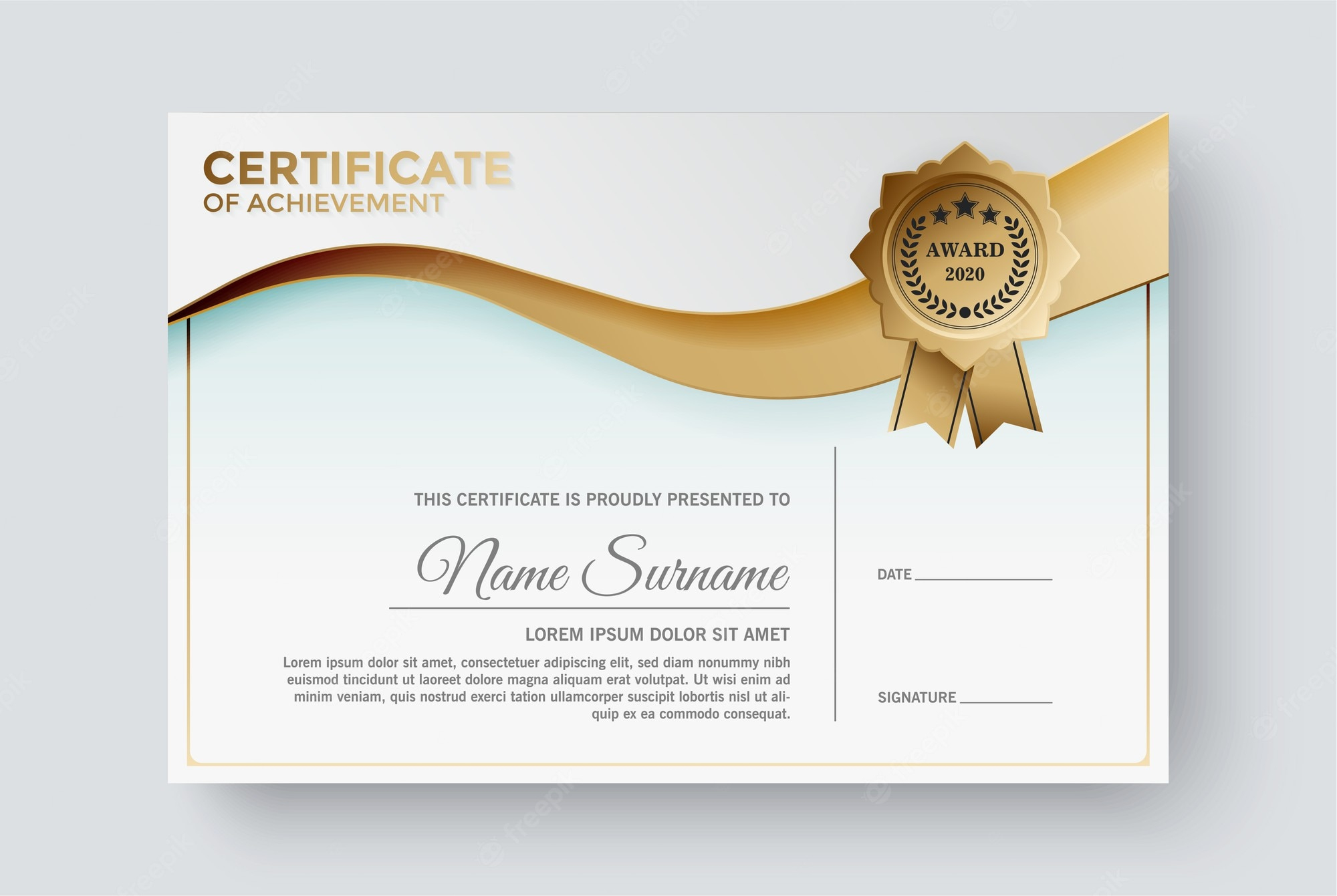 Professional Certificate Template Diploma Award  Premium Vektor Throughout Professional Award Certificate Template