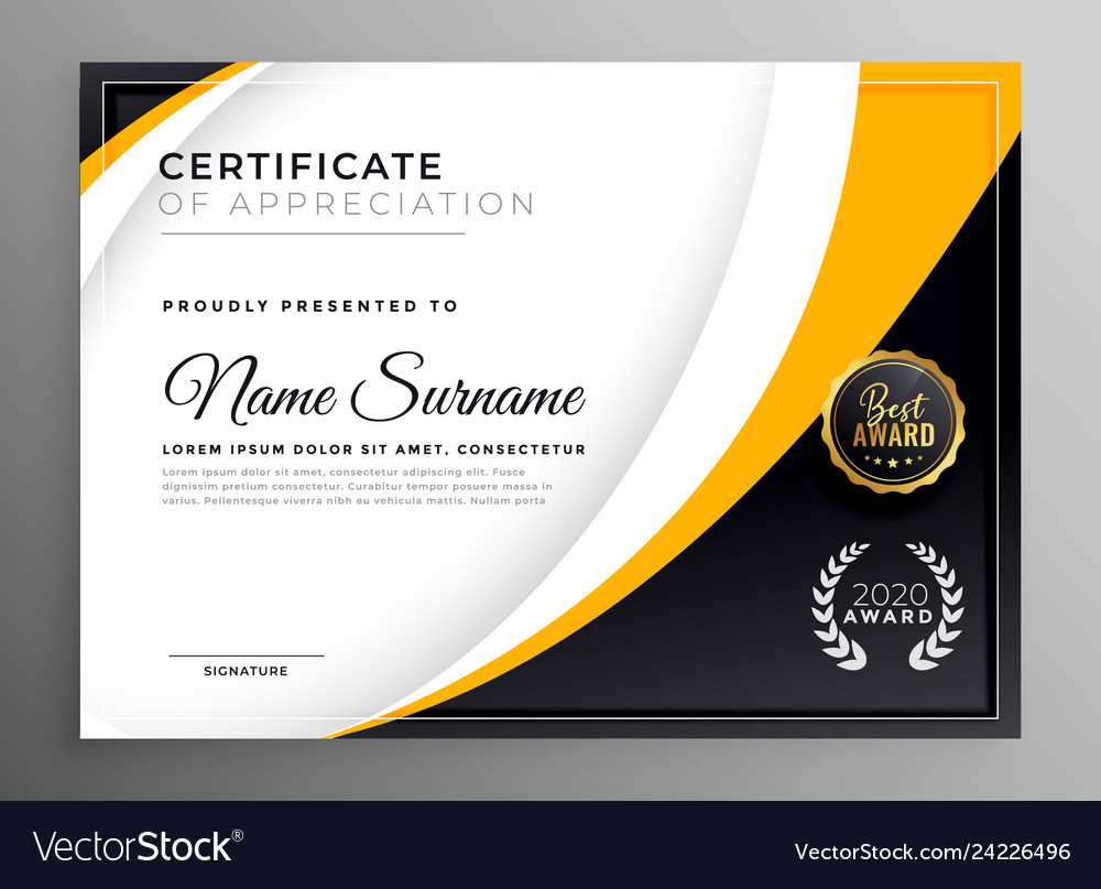 Professional certificate template diploma award Vector Image In Professional Award Certificate Template