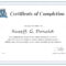 Professional Course Completion Certificate Design Template In PSD  Regarding Class Completion Certificate Template