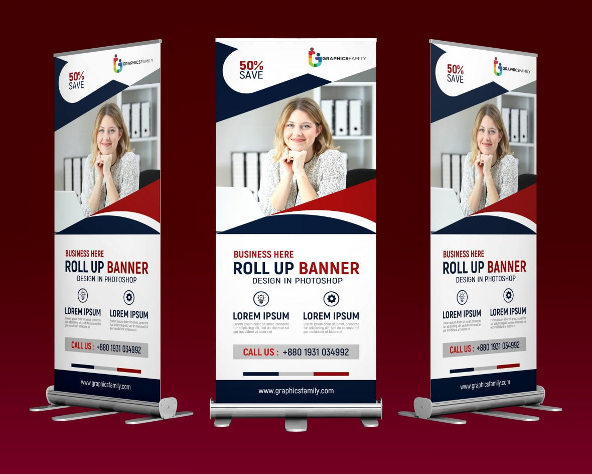 Professional roll up stand banner template design Free PSD  Pertaining To Banner Stand Design Templates