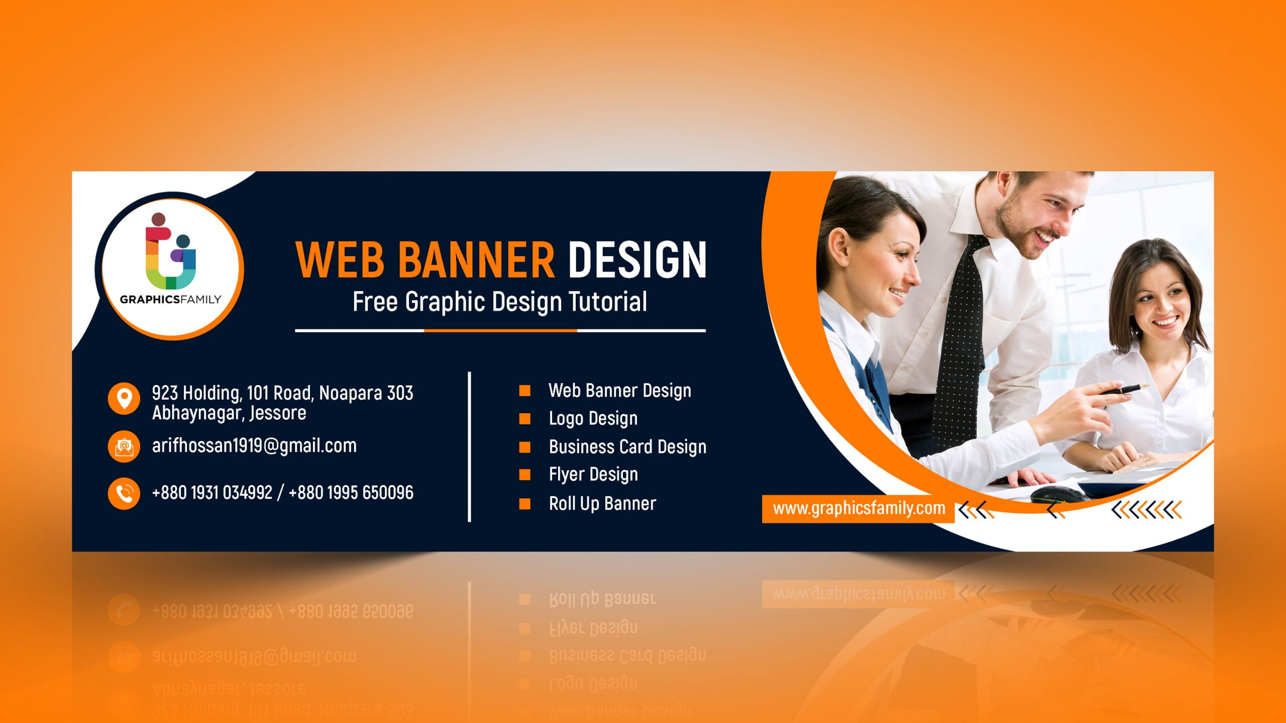 Professional Web Banner Design Free PSD Template – GraphicsFamily With Banner Template For Photoshop