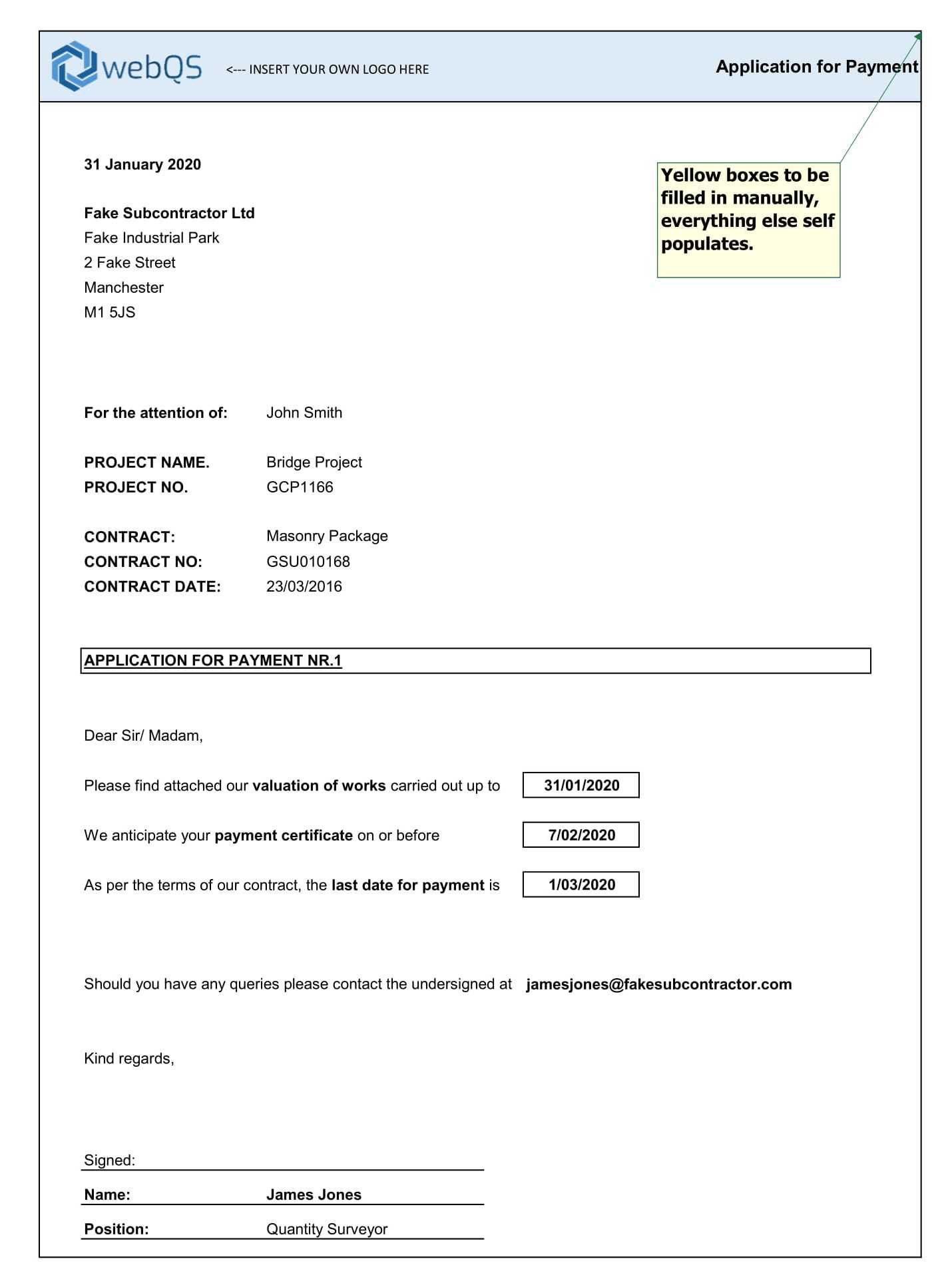 Progress Payment / Payment Schedule Excel Template – WebQS With Regard To Certificate Of Payment Template