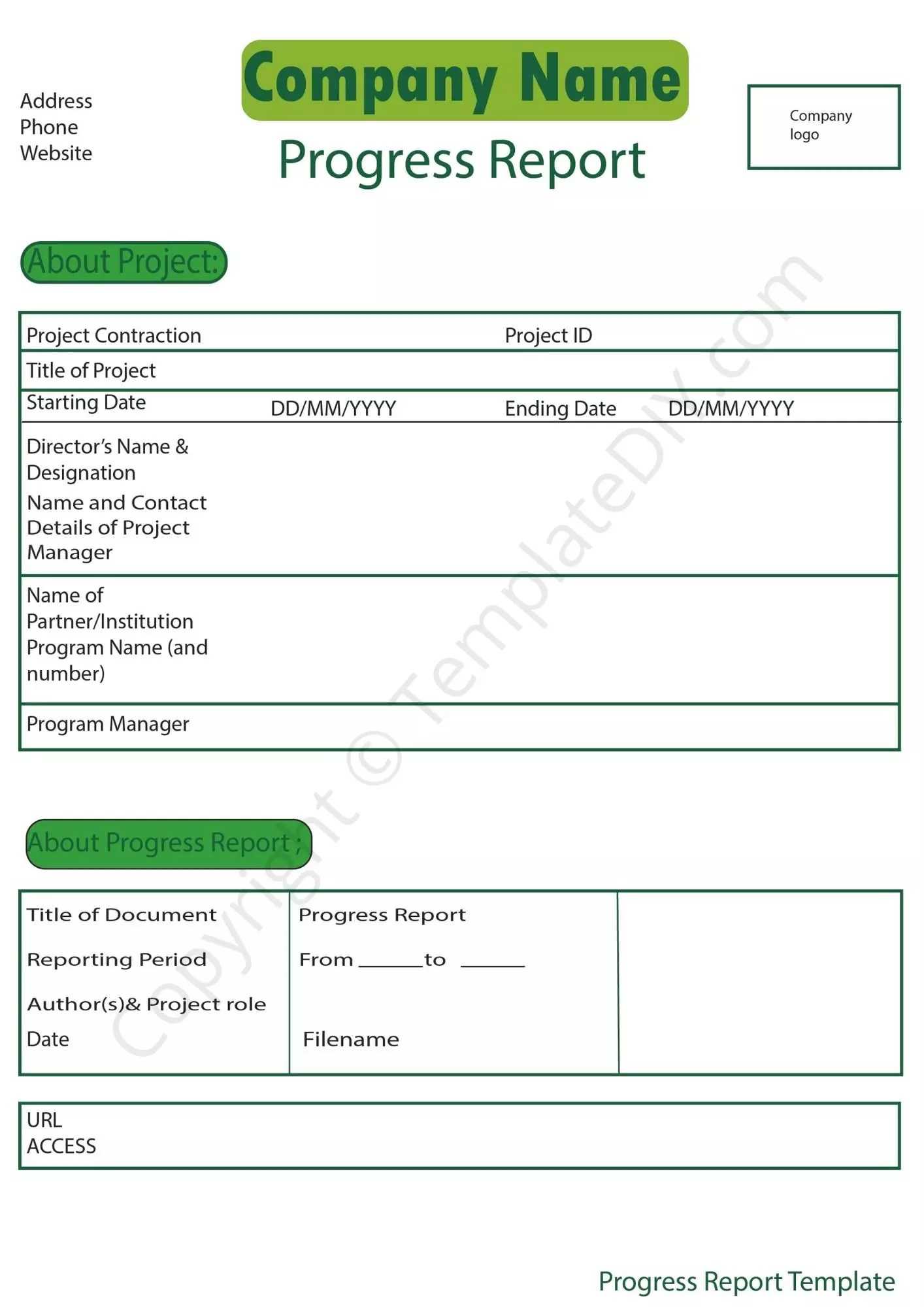 Progress Report Template Blank Printable [PDF, Excel & Word] In Summer School Progress Report Template