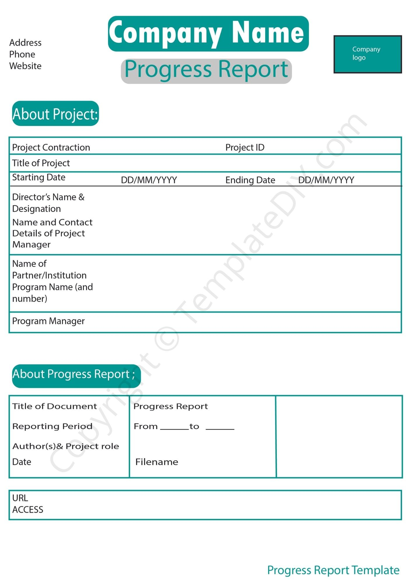 Progress Report Template Blank Printable [PDF, Excel & Word] Pertaining To It Progress Report Template