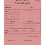 Progress Report Template Throughout School Progress Report Template