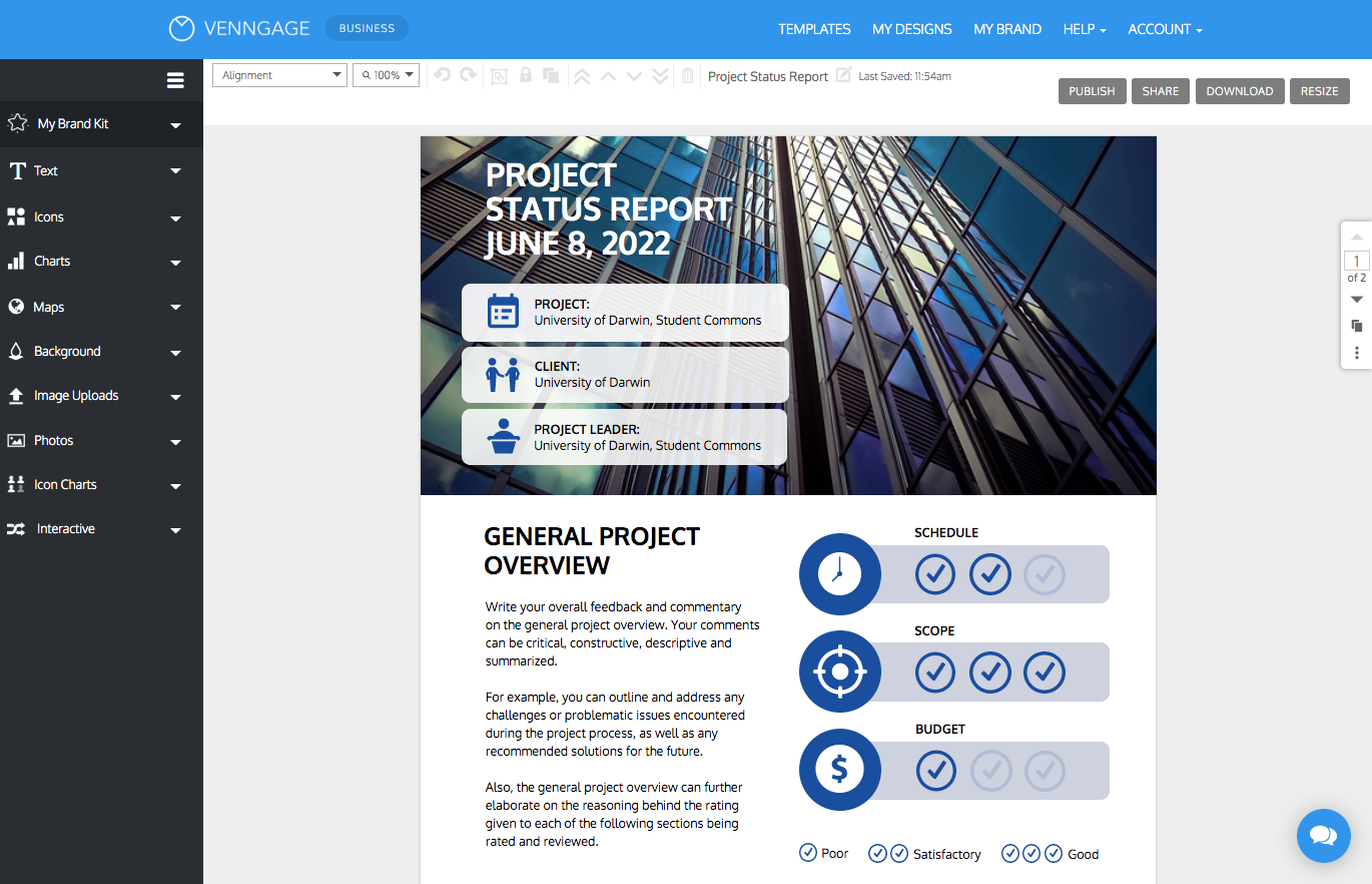 Progress report templates by Venngage In Reporting Website Templates