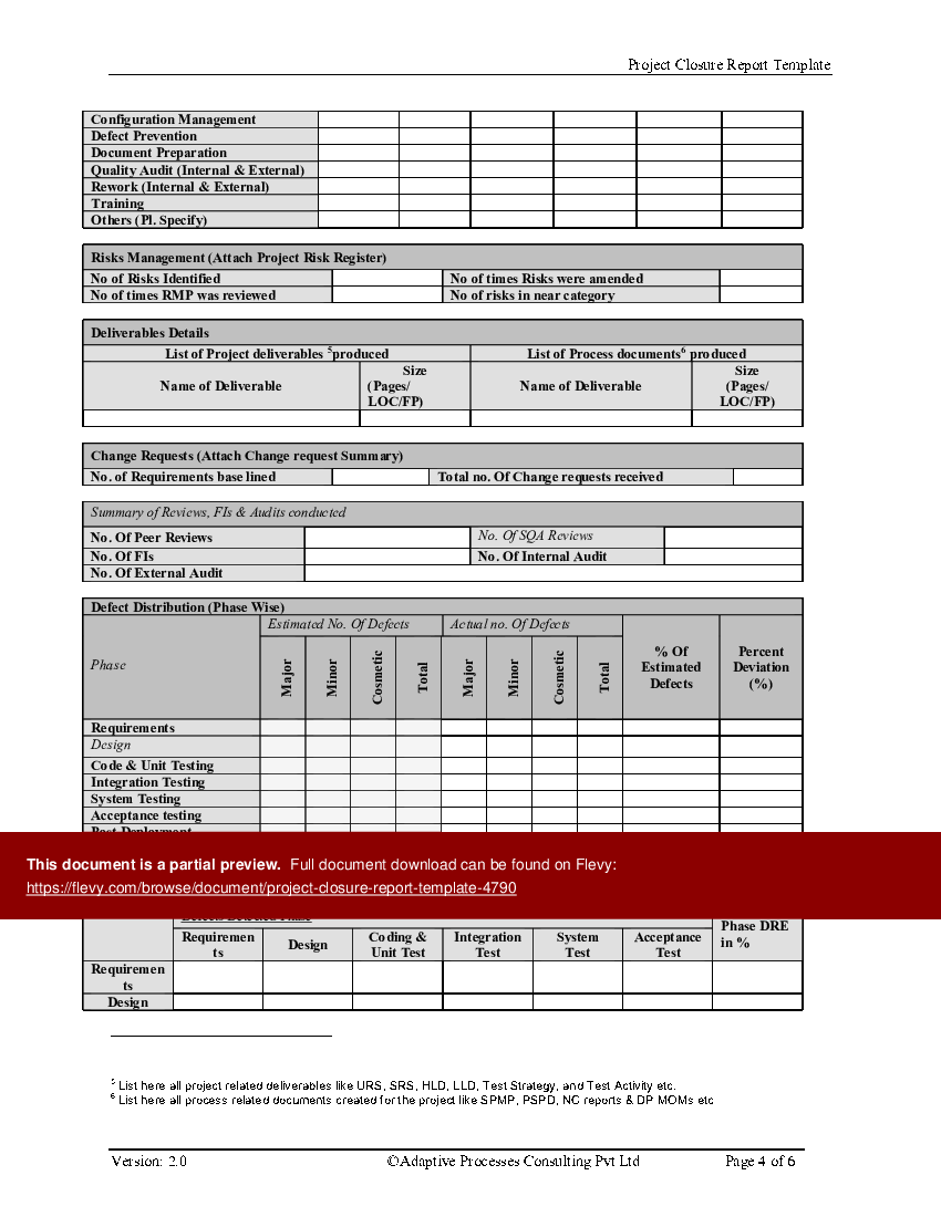 Project Closure Report Template (10-page Word document)  Flevy Pertaining To Test Closure Report Template