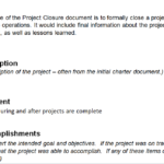 Project Closure Report Template With Closure Report Template
