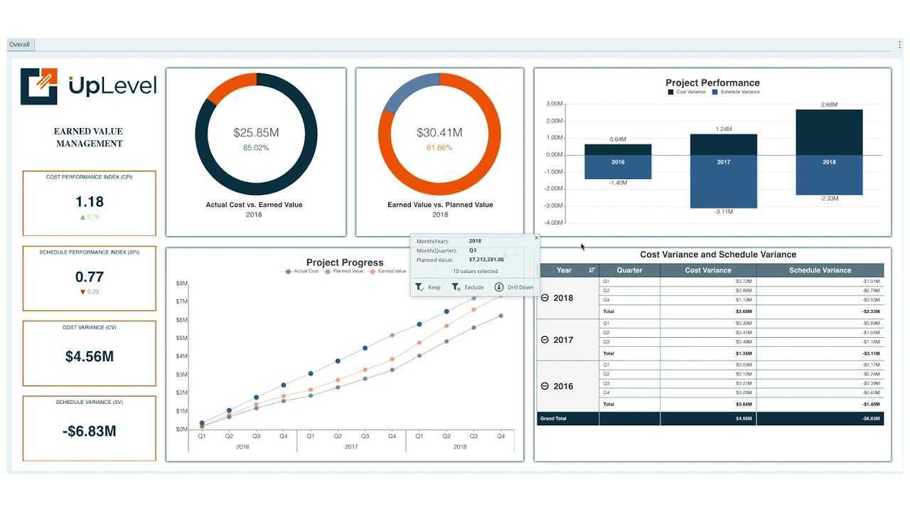 Project Management Dashboard  Earned Value Management  Business  Within Earned Value Report Template