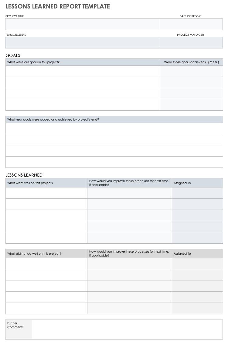 Project Management Lessons Learned Smartsheet For Lessons Learnt Report Template Project Management Lessons Learned Smartsheet For Lessons Learnt Report Template