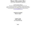 Project Management - Lessons Learned Template PDF Project