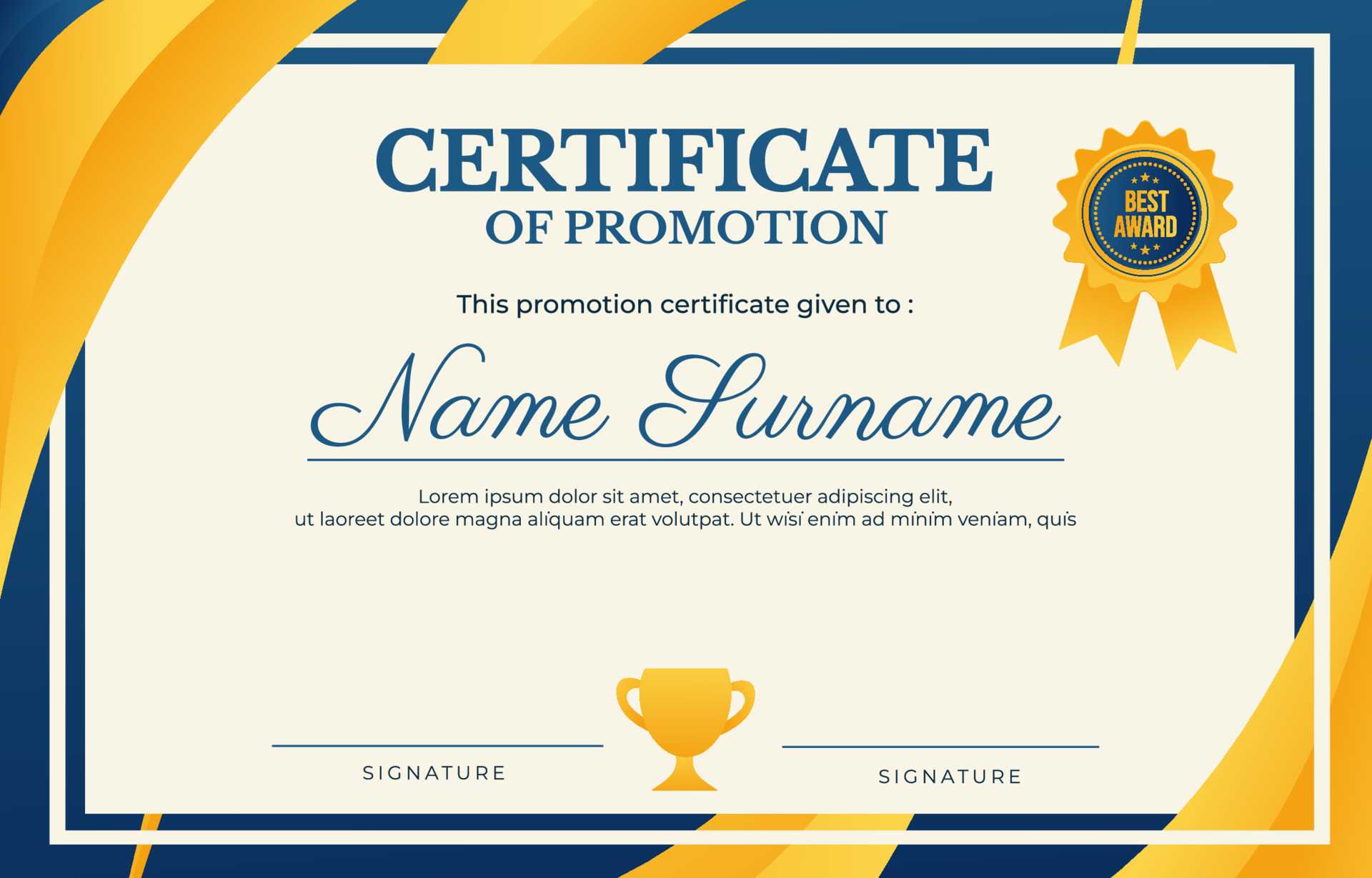 Promotion Career Certificate Template 10 Vector Art at Vecteezy