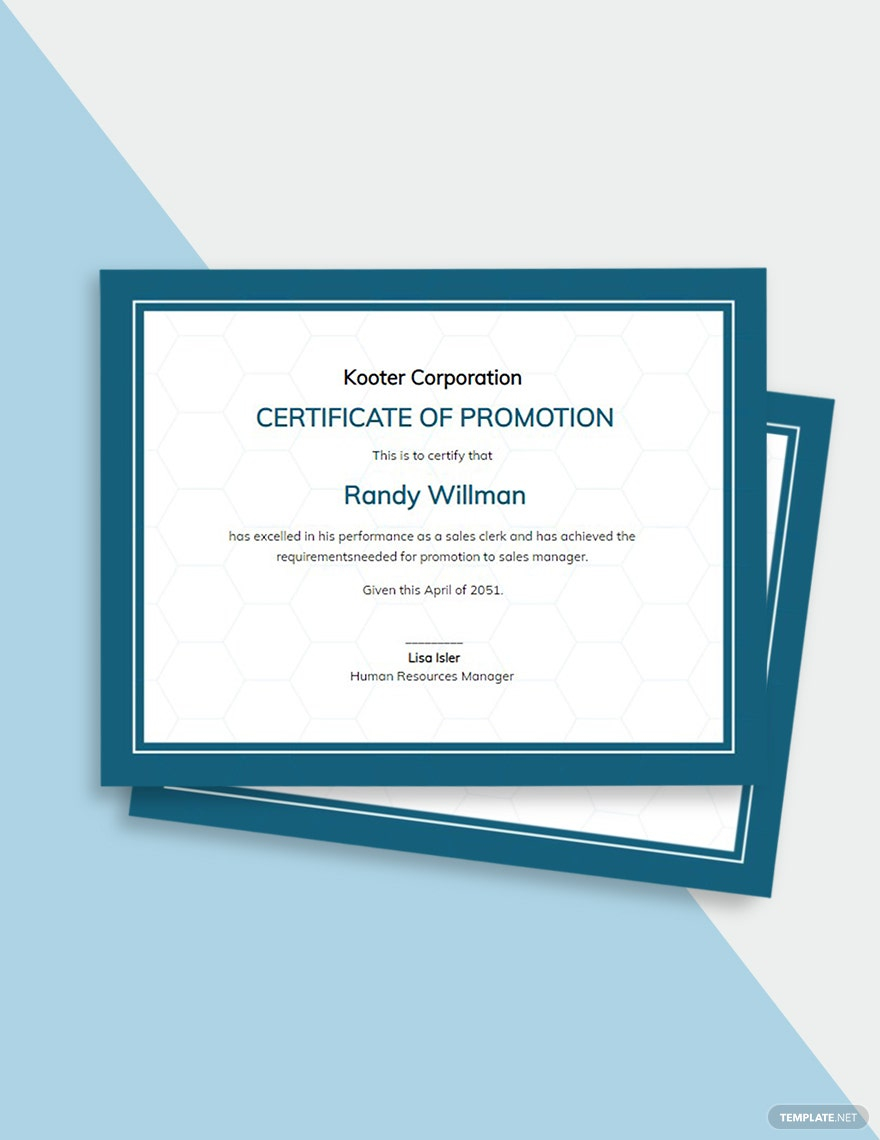 Promotion Certificate Template - Google Docs, Illustrator, InDesign  Regarding Promotion Certificate Template