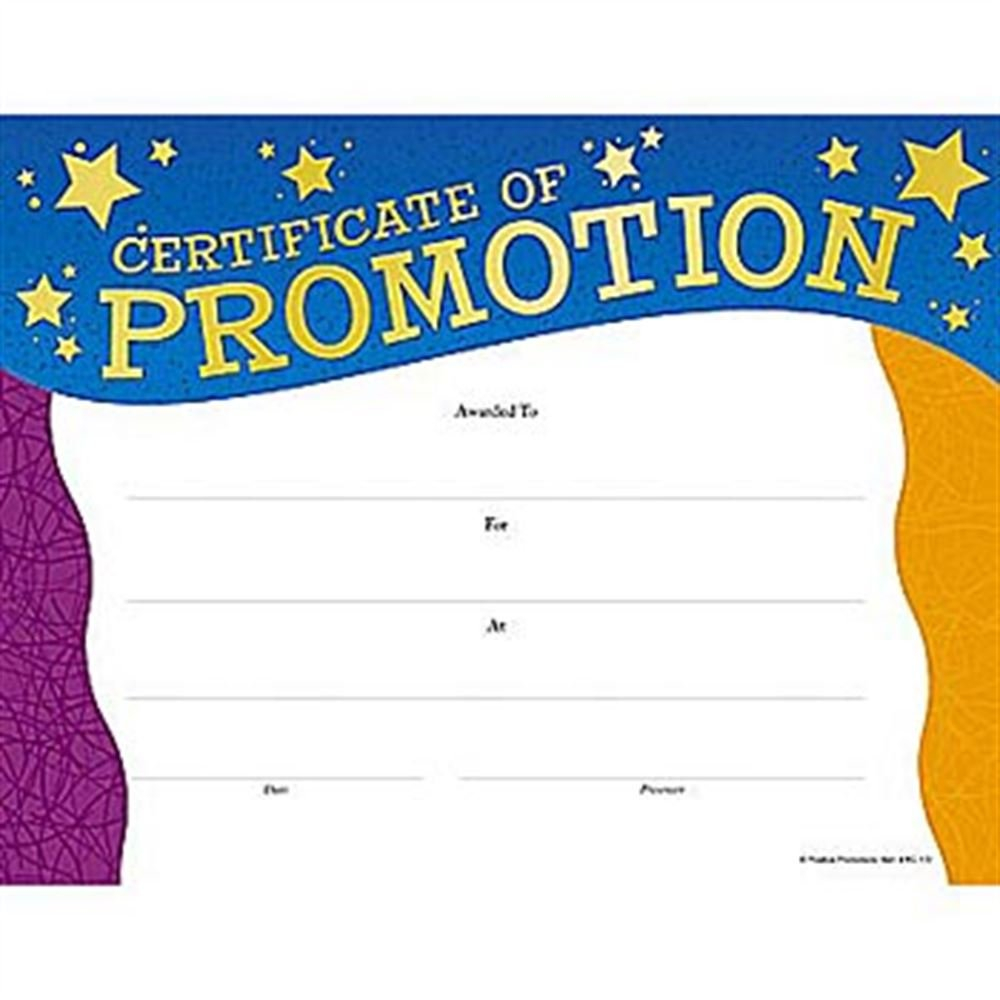 Promotion Gold-Foil Stamped Certificates  Positive Promotions For Promotion Certificate Template