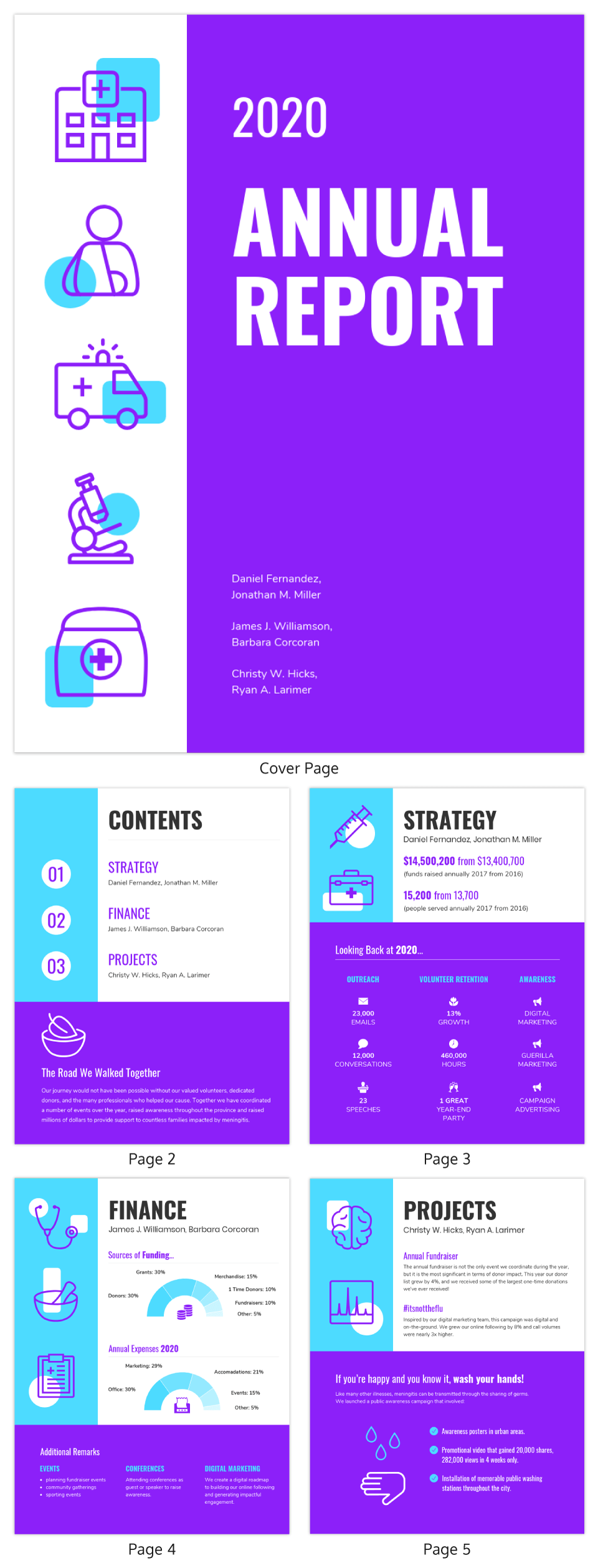 Purple Nonprofit Annual Report Template With Regard To Non Profit Annual Report Template