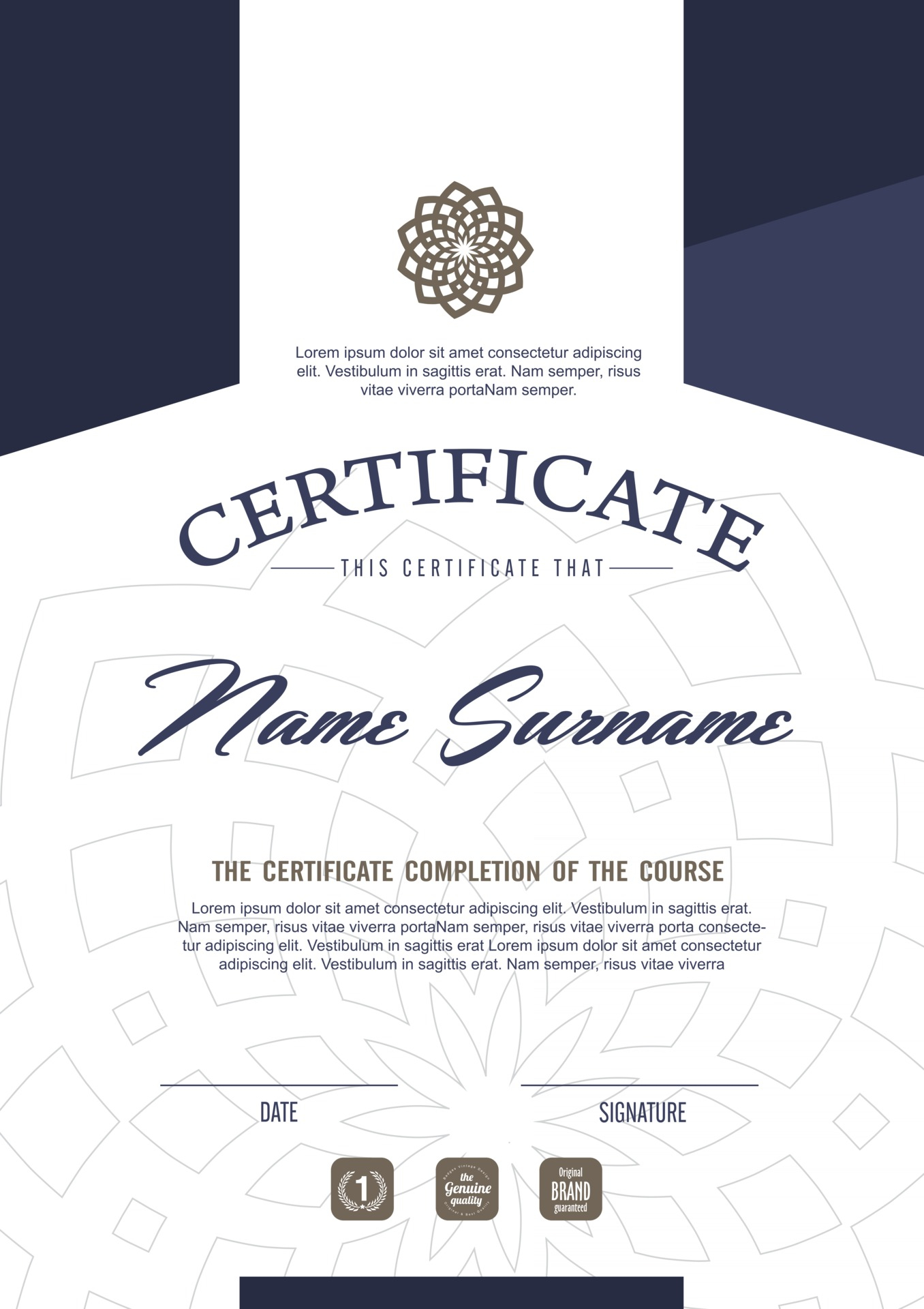 Qualification certificate template with elegant design 10